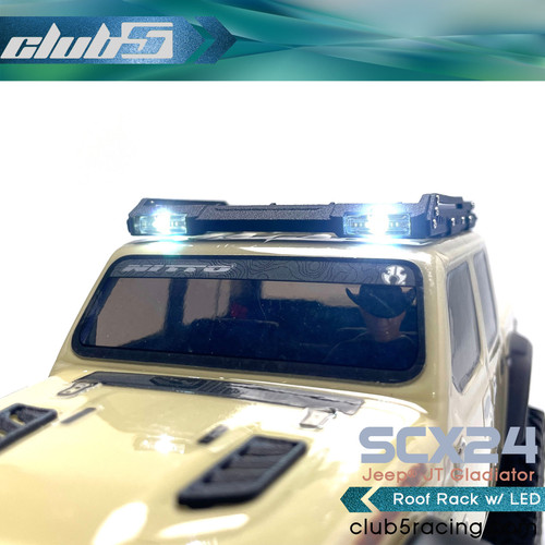 Roof Rack w/ LED Spot Light for Axial SCX24 Jeep Gladiator