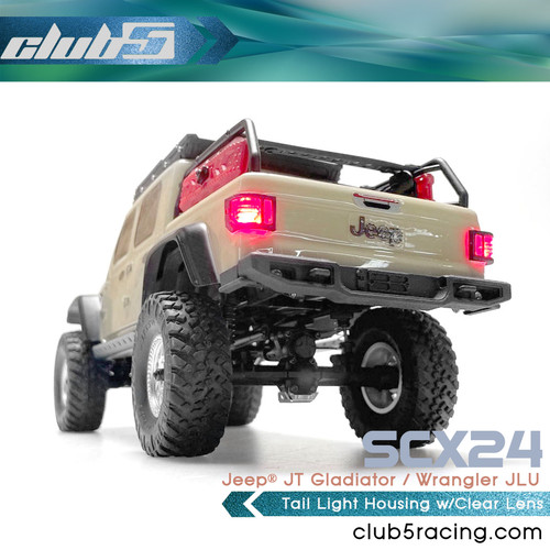 Tail Light Housing w/Clear Lens for Axial SCX24 Jeep Gladiator
