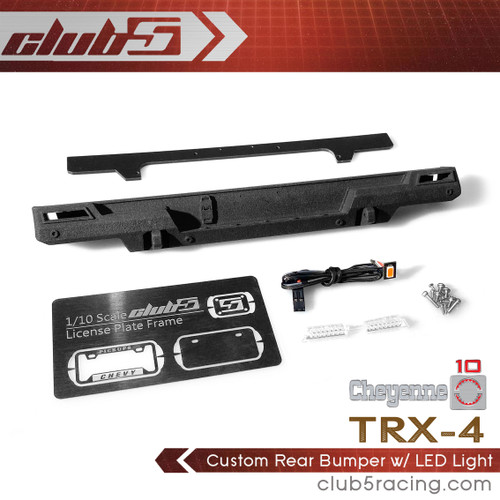 Custom Rear Bumper w/ LED Light for TRX-4 1979 K10