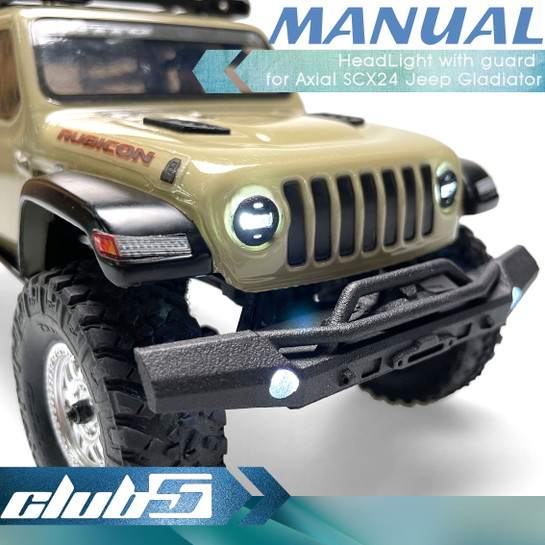 Headlight with Guard for SCX24 Jeep Gladiator