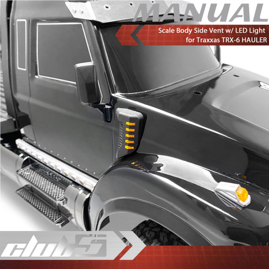 Scale Body Side Vent w/ LED Light for Traxxas TRX-6 HAULER