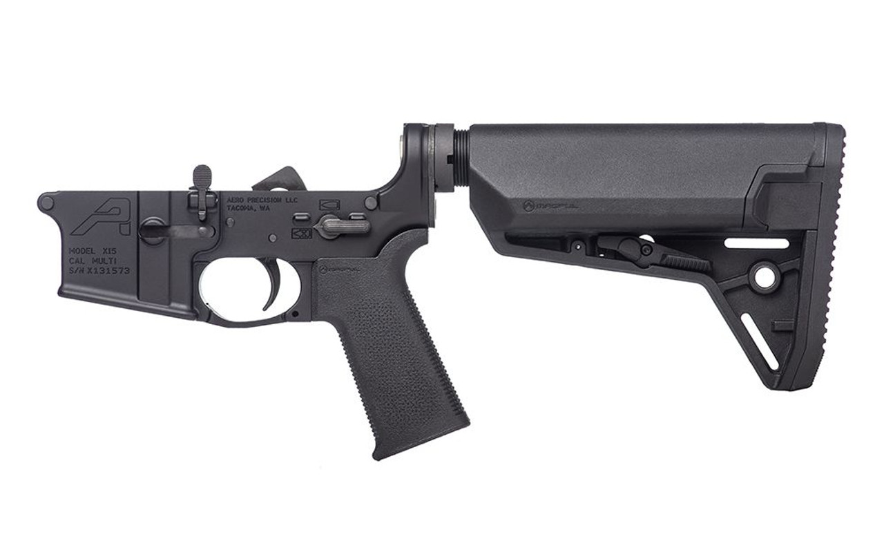 Aero Precision AR15 Complete Lower Receiver w/ MOE SL Grip & SL-S Carbine Stock CALIFORNIA LEGAL - .223/5.56