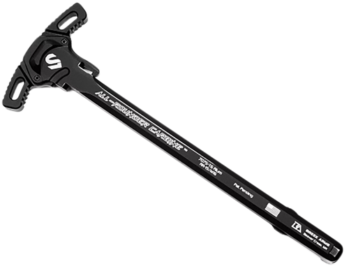 Lead & Steel Llc LS-CHODE-Black Charging Handle AR-15/M16 Black Type 3 Hard Anodize 7075-T6 Aluminum