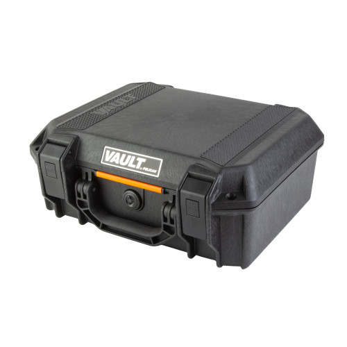 Pelican VCV200 Vault Pistol Case, Fits Glock, Pre Cut Polyurethane Foam, Polymer Construction, Black