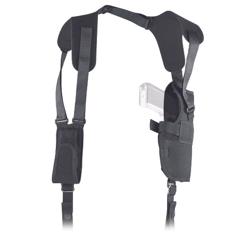 Uncle Mike's Pro Pak Vertical Shoulder Holster, Size 5, Fits Large Auto With 5" Barrel, Right Hand, Black