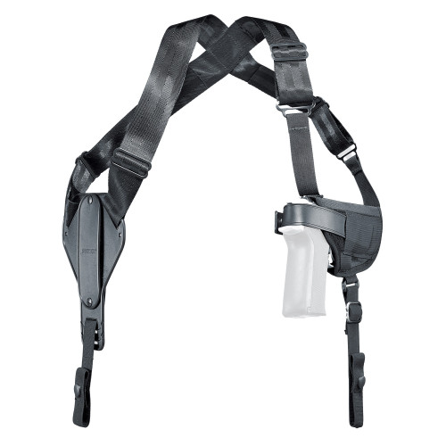 Uncle Mike's Horizontal Shoulder Holster, Size 5, Fits Large Auto With 5" Barrel, Ambidextrous, Black