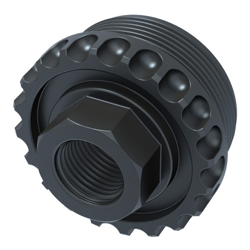 LanTac USA LLC Adaptable Core, Titanium Direct Thread HUB Adapter, 1/2X28 Thread Pitch, QPD Finish, Black