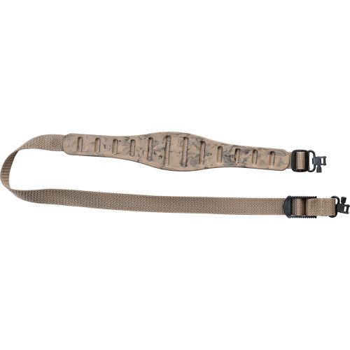 Quake Claw Contour, 2 Point Rifle Sling, Sand Camo, Includes Hush Stalker II QD Metal Sling Swivels
