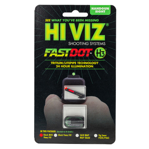 Hi-Viz Fastdot H3 Red Front Green Rear Sight for Glock 9MM .40 S&W .357 SIG