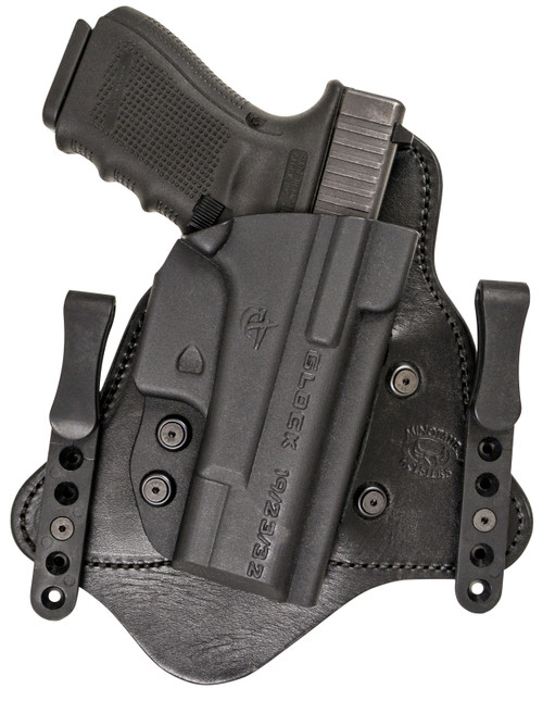 Comp-Tac Compensator-Tac C225GL056RBSN Mtac IWB Black Kydex/Leather Belt Clip Compatible W/ Glock 26/27/28/33