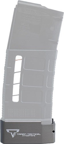 Taran Tactical +5/6 Base Pad for .308 PMAG, Flat Titanium Gray