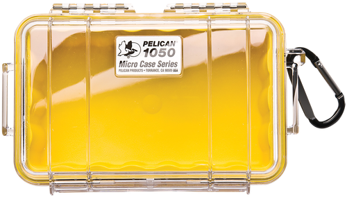 Pelican 1050027100 Micro Case Yellow/Clear Polycarbonate 7.99" Long