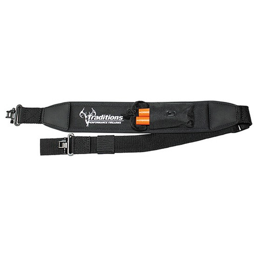 Traditions NitroFire Rifle Sling with Hook & Loop Pouch to Hold Firesticks Black