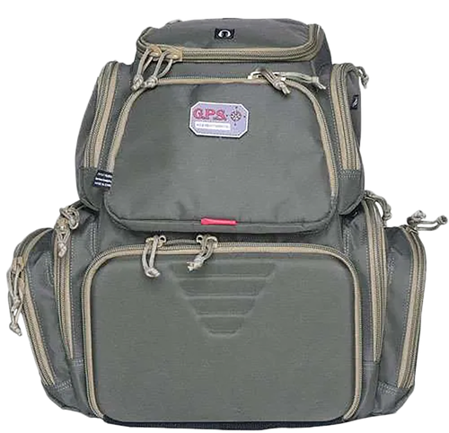 G*Outdoors GPS Bags 1711BPRK Handgunner Backpack Rifle Green Holds 4 Handguns