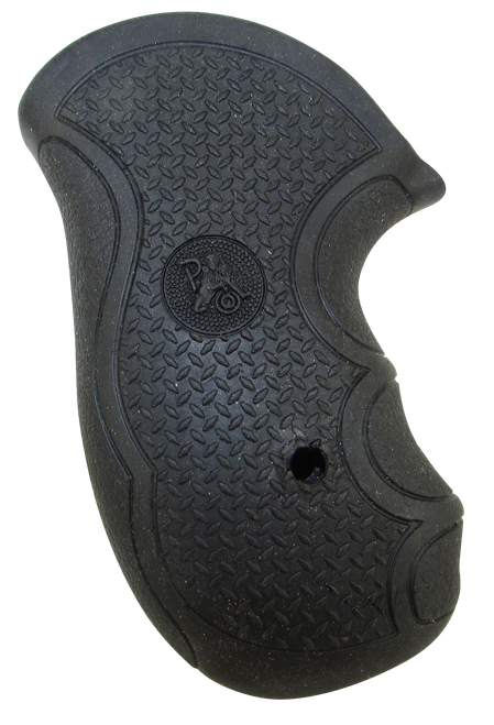 Pachmayr 02483 Diamond Pro Grip Diamond Checkering Black Rubber with Finger Grooves for Ruger SP101
