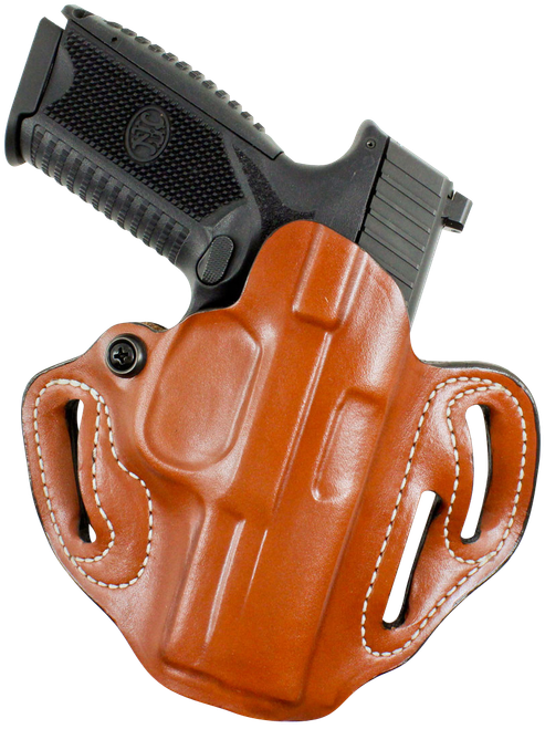 DeSantis Gunhide 002TB8WZ0 Speed Scabbard OWB Tan Leather Belt Slide Fits Springfield Prodigy w/wo Red Dot
