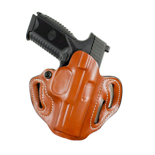 DeSantis Gunhide 002TA8WZ0 Speed Scabbard OWB Tan Leather Belt Slide Fits Springfield Prodigy w/wo Red Dot