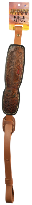 Hunter Company 027191 Trophy Custom Sling Brown Leather w/ Suede Lining, Turkey Engraving & Padded Design