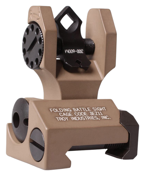 Troy Ind SSIGDOARFFT00 Rear Folding BattleSight Dioptic Flat Dark Earth Folding for AR-15