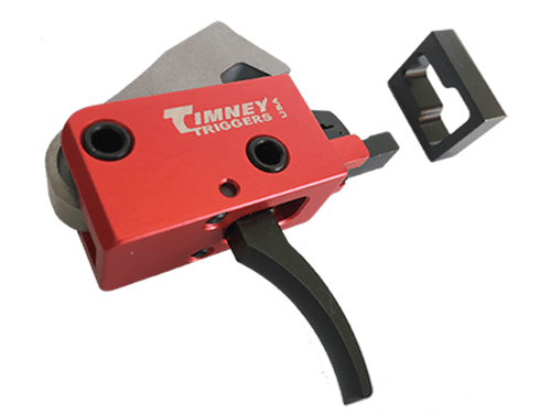 Timney Triggers 682 PCC Trigger Two-Stage Curved Trigger with 2 lbs Draw Weight & Black/Red Finish for