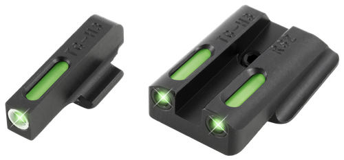 TruGlo TFX Tritium/Fiber-Optic Day/Night Sights Fits Ruger LC9 / 9s / 380 - White Outline Front/Rear Green