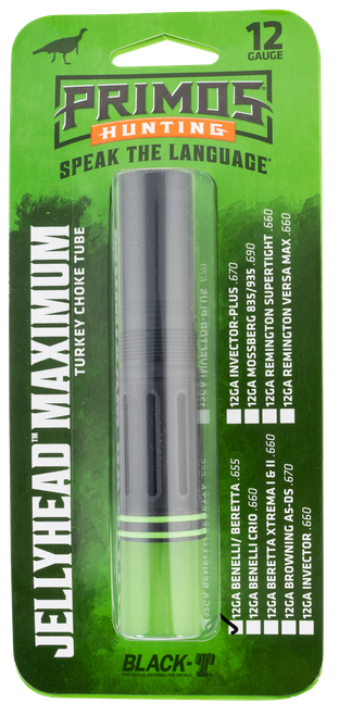 Primos 69402 JellyHead Maximum Benelli/Beretta Mobil 12 Gauge Turkey Ported Steel Black-T Coating