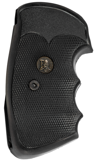 Pachmayr 02529 Gripper Professional Grip Checkered Black Rubber with Finger Grooves for Colt Python, Trooper