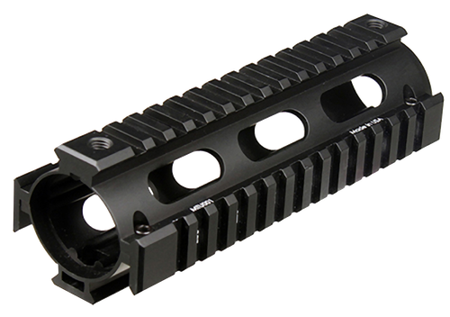 UTG Pro MTU001 Pro Quad Rail Handguard Drop-In Aluminum Black Anodized Hardcoat Picatinny Rail, For Carbine