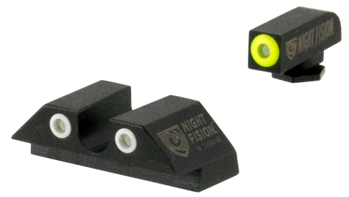 Night Fision Perfect Dot Tritium Night Sights for Glock~ - Glock 17/19/33/46 Yellow Front & Clear U Notch Rear