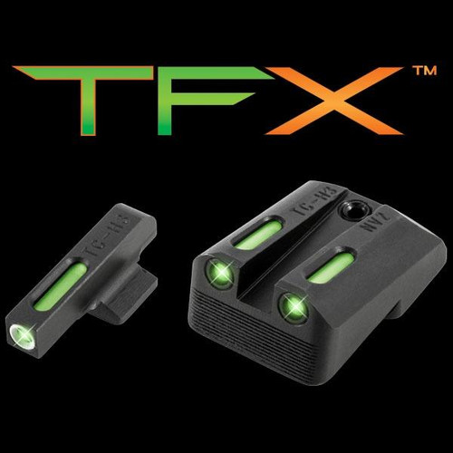 TruGlo TFX Tritium/Fiber-Optic Day/Night Sights Fits Novak LoMount cut .270 Front / .450 Rear (1911 5"