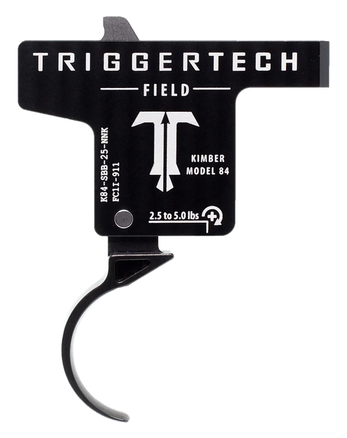 TriggerTech K84SBB25NNK Field Single-Stage Curved Trigger with 2.50-5 lbs Draw Weight & Black PVD Finish for