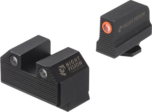 Night Fision Optics Ready Stealth Night Sight Set Orange Front Black Rear for Glock 43x MOS