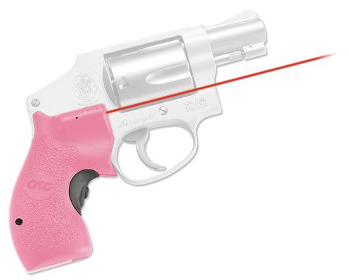 Crimson Trace 0134801 Lasergrips Fits S&W J-Frame Round Butt, Red Laser 633nM Wavelength 5mW Output, Pink