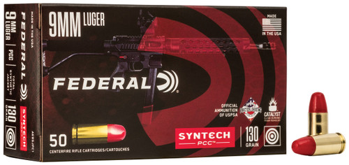 Federal American Eagle Syntech PCC 9mm Luger Ammo - 130 Grain | TMJ | 50rd Box