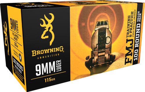 Browning FMJ Value Pack 9mm Luger Ammo - 115 Grain | FMJ | 100rd Box