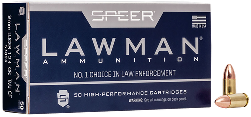 Speer Lawman Training Clean-Fire 9mm Luger Ammo - 124 Grain | TMJ | 50rd Box