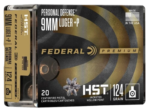 Federal Premium Personal Defense 9mm Luger +P Ammo - 124 Grain | JHP | 20rd Box