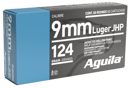 Aguila 9mm Luger Ammo - 124 Grain | JHP | 50rd Box