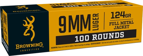 Browning 9mm Luger Ammo - 124 Grain | FMJ | 100rd Box