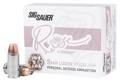 SIG Sauer Rose 9mm Luger Ammo - 115 Grain | JHP | 20rd Box
