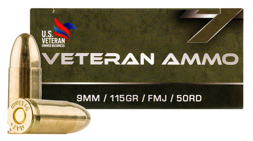 Hyperion Veteran Ammo 9mm Luger Ammo - 115 Grain | FMJ | 50rd Box