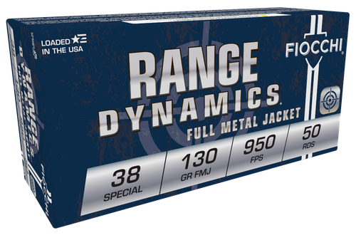 Fiocchi Range Dynamics 38 Special Ammo - 130 Grain | FMJ | 50rd Box