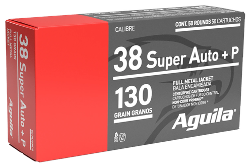 Aguila 38 Super +P Ammo - 130 Grain | FMJ | 50rd Box