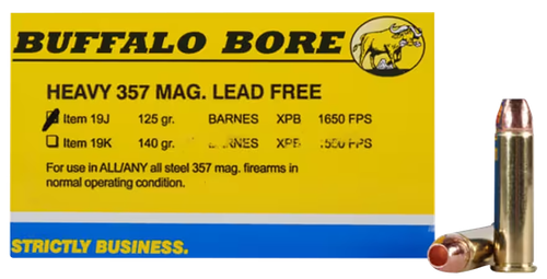 Buffalo Bore Buffalo-Barnes Strictly Business 357 Mag Ammo - 125 Grain | Solid Copper | 20rd Box (19J20)