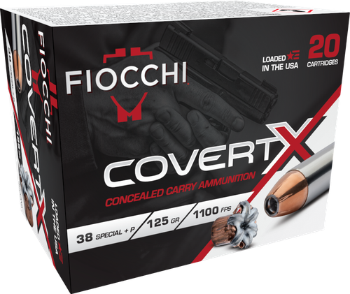 Fiocchi CovertX 38 Special +P Ammo - 125 Grain | JHP | 20rd Box