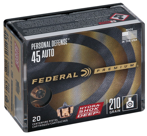 Federal Premium Personal Defense 45 ACP Ammo - 210 Grain | JHP | 20rd Box