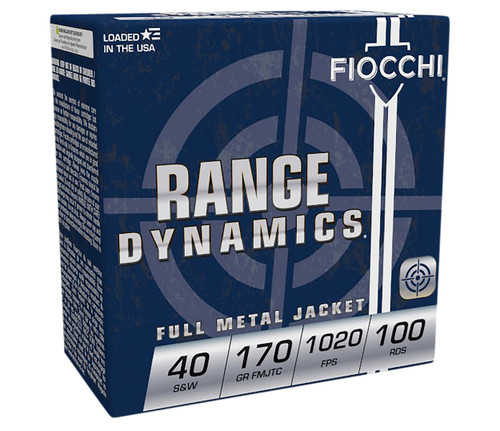 Fiocchi Range Dynamics 40 S&W Ammo - 170 Grain | FMJ | 100rd Box