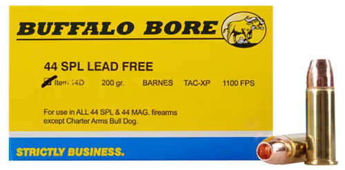 Buffalo Bore Buffalo-Barnes Strictly Business 44 Special Ammo - 200 Grain | Solid Copper | 20rd Box