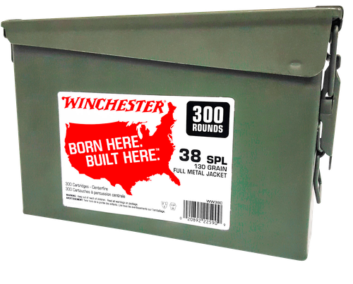 Winchester USA Ammo Can 38 Special Ammo - 130 Grain | FMJ | 300rd Pack