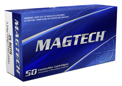 Magtech Range/Training 25 ACP Ammo - 50 Grain | FMJ | 50rd Box